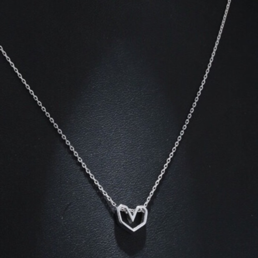 LAST 1- Sterling Silver (925) Open Heart Necklace - Picture 8 of 8